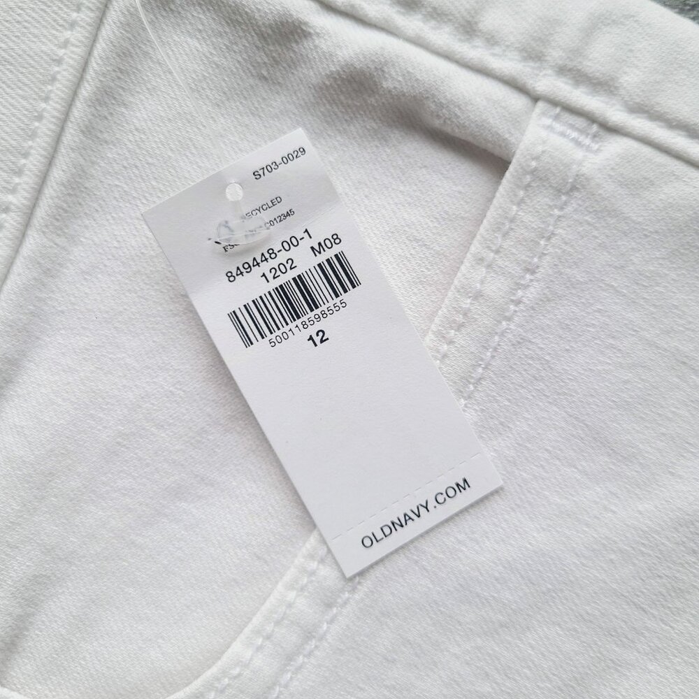 Old Navy White Denim High Rise Wow Loose Jeans Size 12 - New with tags - Picture 6 of 10